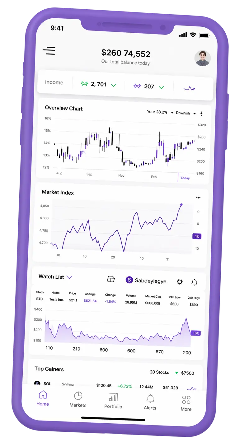Reef Patristead trading platform on mobile
